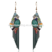 hot beautiful green tassel latest hanging bridal daily wear earrings